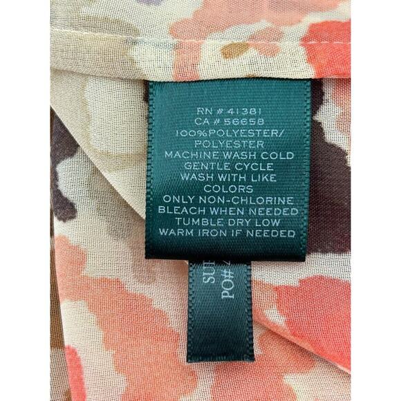 Lauren Ralph Lauren Dress Size 6 Tie Neck Spring Floral Chiffon Long Sleeve - Picture 8 of 13